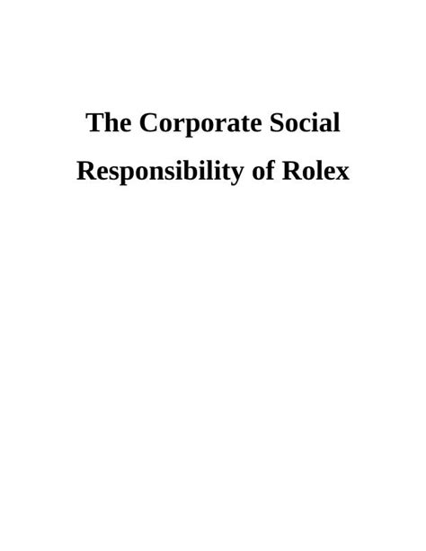 rolex social responsibility|rolex core values.